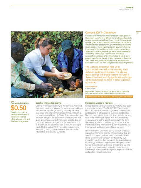 Syngenta Annual Review 2010 - CEO Water Mandate