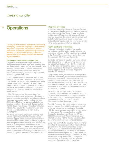 Syngenta Annual Review 2010 - CEO Water Mandate