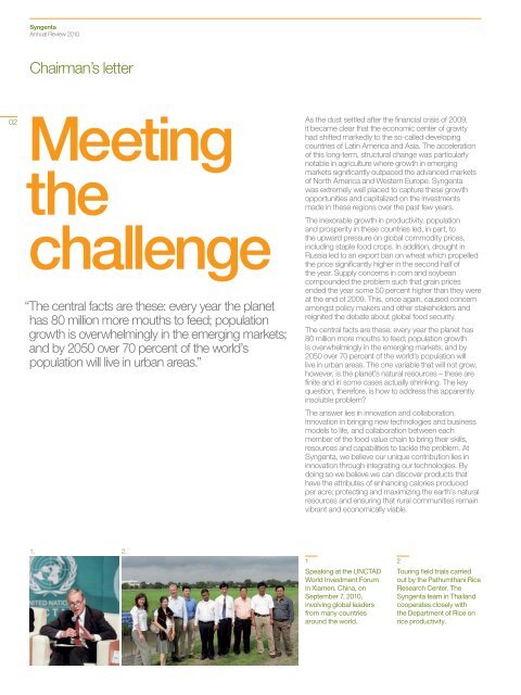 Syngenta Annual Review 2010 - CEO Water Mandate