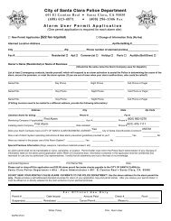 City of Santa Clara Alarm Permit Application - First Alarm