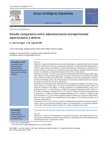 Estudio comparativo entre adenomectomÃ­a extraperitoneal ...