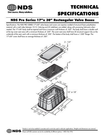 17" x 30" Rectangular Valve Boxes Technical Specifications - NDS