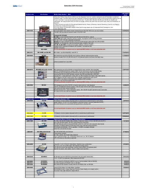 Pricelist - Suomilammi