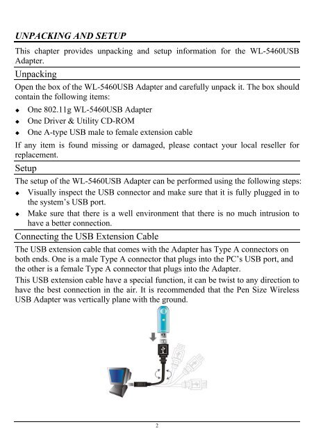 Ovislink AirLive 54Mbps WLAN USB Adapter (WL ... - Grafi-Call