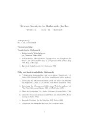 Seminar Geschichte der Mathematik (Antike)