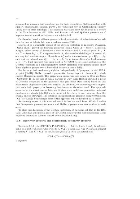 Birational invariants, purity and the Gersten conjecture Lectures at ...