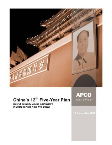China's 12th Five-Year Plan - APCO Worldwide
