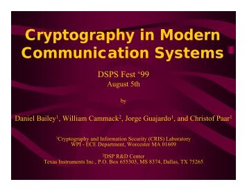 Cryptography in Modern Communication Systems