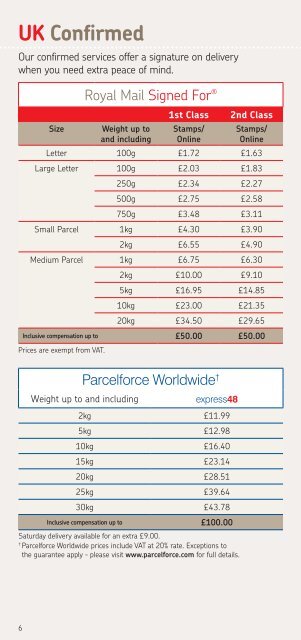 Our prices 2013 - Royal Mail