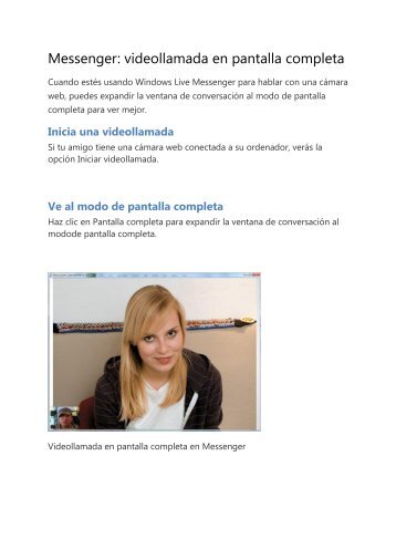 Messenger: videollamada en pantalla completa - MSN.com