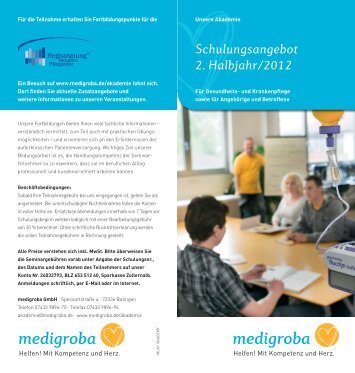 Schulungsangebot . Halbjahr/201 2 2 - Gesundheitsnetz Deutschland