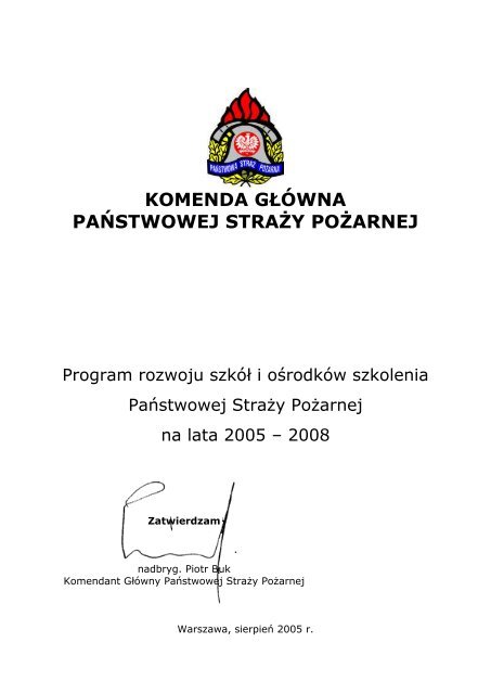 Program rozwoju szkÃ³Å i oÅrodkÃ³w szkolenia na lata 2005-2008 ...