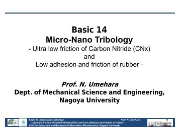 Basic 14 Micro-Nano Tribology Micro Nano Tribology