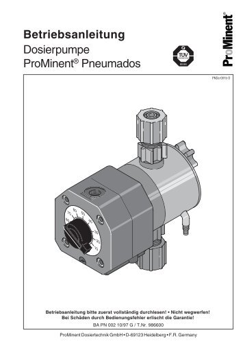 Betriebsanleitung Dosierpumpe ProMinentÂ® Pneumados