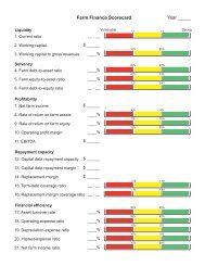 Farm Finance Scorecard - Center for Farm Financial Management