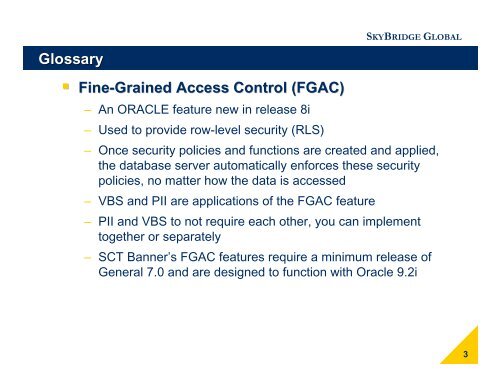 Fine Grained Access Control in Banner v7