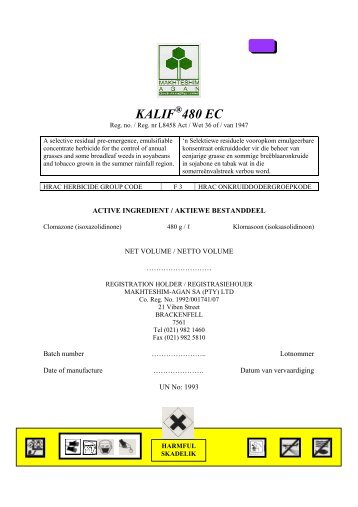f-Kalif 480 EC - Makhteshim-Agan SA (Pty) Ltd