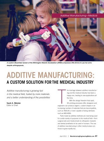 Additive MAnufActuring: - Society of Manufacturing Engineers