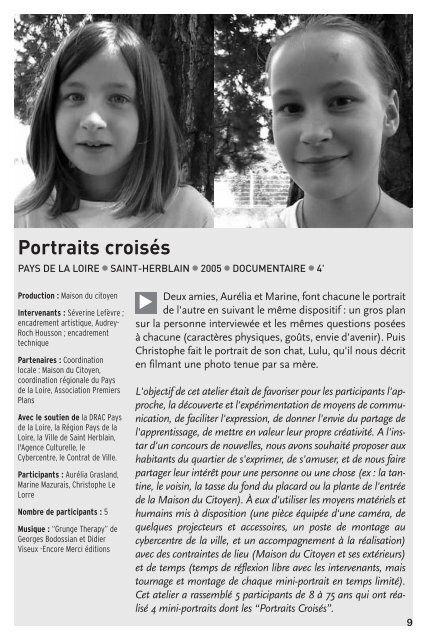Livret DVD Trait Portrait - Passeurs d'images