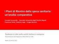 I Piani di Rientro della spesa sanitaria: un'analisi ... - Cergas