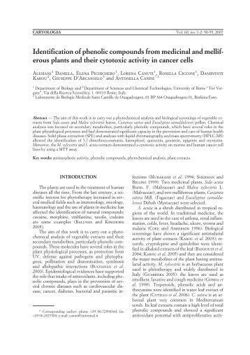 Identification of phenolic compounds from medicinal and melliferous ...