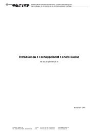 Introduction Ã  l'Ã©chappement Ã  ancre suisse - WOSTEP