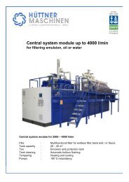 Central system module up to 4000 l/min - Hüttner Maschinenfabrik