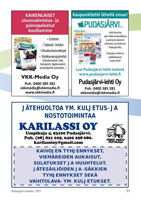 PudasjÃ¤rvi-lehti ja VKK-Media Oy