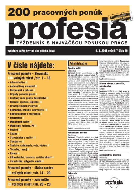 pracovnÃ½ch ponÃºk - Profesia.sk