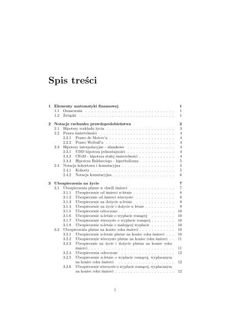 Matematyka ubezpieczeÅ na Å¼ycie