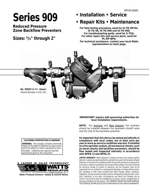 RP-IS-909S new - Backflow Supply