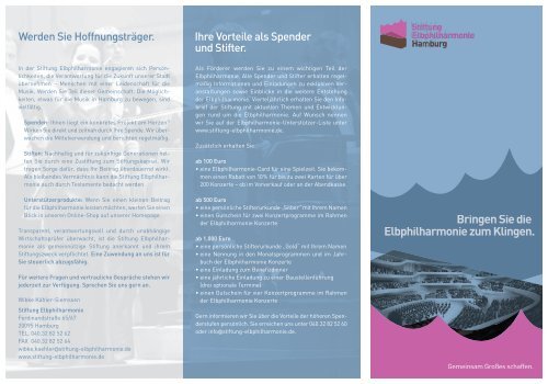 Stiftungs-Flyer als pdf - Stiftung Elbphilharmonie Hamburg