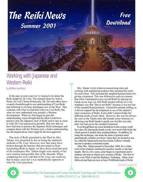 Download 24 Page Reiki News Summer 2001 - The International ...