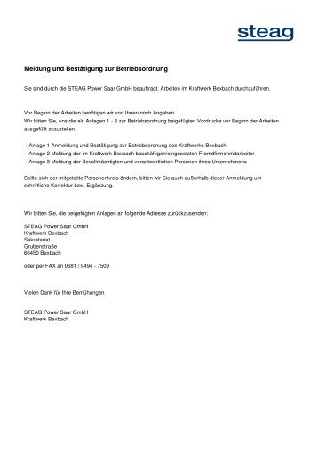 Anmeldung BO Seite 1-4 KW Bexbach - STEAG Power Saar GmbH