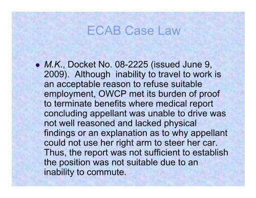 The employee may - 15th Annual Federal Workers' Compensation ...