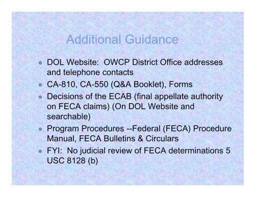 The employee may - 15th Annual Federal Workers' Compensation ...