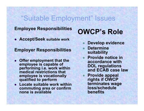 The employee may - 15th Annual Federal Workers' Compensation ...