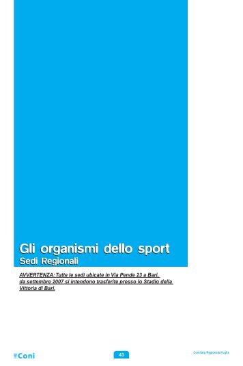 Gli organismi dello sport - Coni Puglia