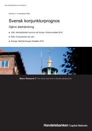 Svensk konjunkturprognos - Handelsbanken