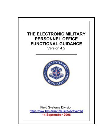 eMILPO Functional Guidance Master Document - Soldier Support ...