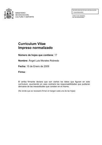 Curriculum Vitae Impreso normalizado - Universidad de Castilla-La ...