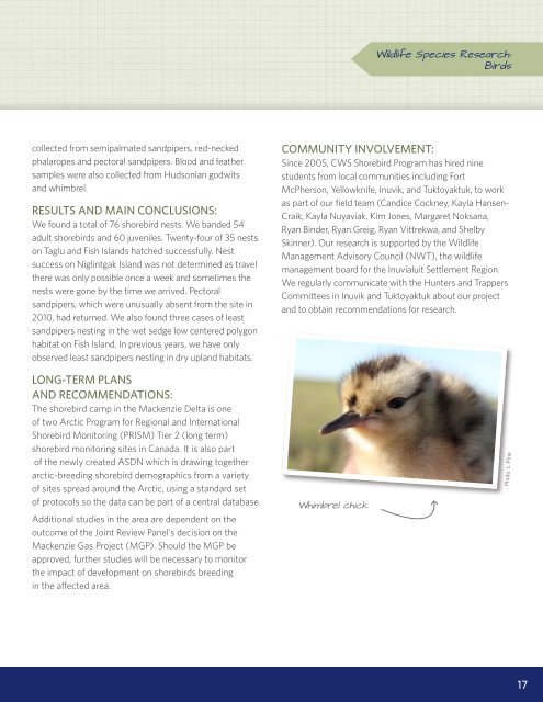 2011 Annual Report of NWT Wildlife Research Permits and Western ...