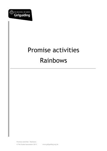 2 Promise activities - Rainbows - Girlguiding UK