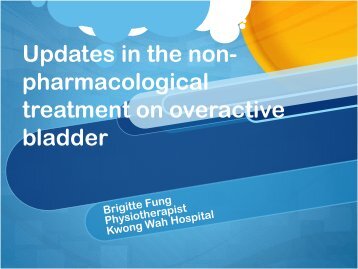 Updates in the non-pharmacological treatment on overactive bladder
