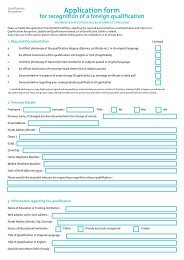 Application form - Qualifications Recognition
