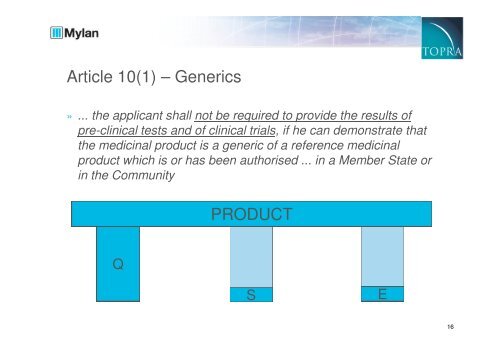 reference medicinal product - TOPRA