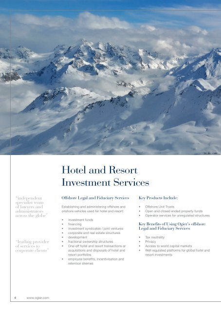 Offshore Solutions for Hotel and Resort Investment - Ogier