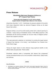 Press Release - Worldhotels