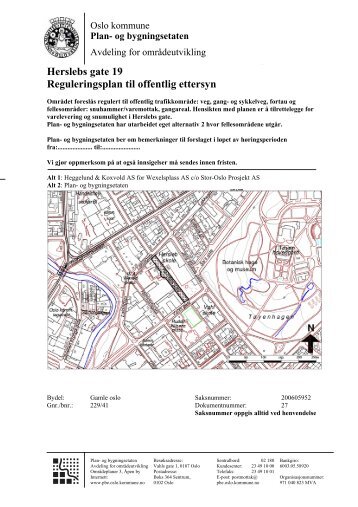 Herslebs gate 19 Reguleringsplan til offentlig ettersyn