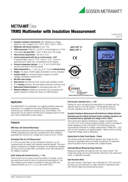 Multimètre digital TRMS METRAHIT ENERGY